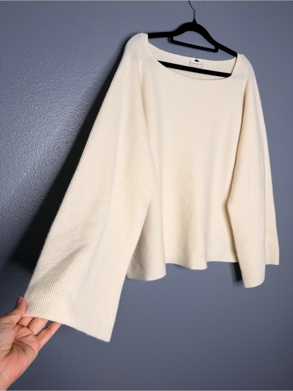 Lafayette 148 Women's Kind Cashmere Bateau Neck Sweater Quiet Luxury Large
